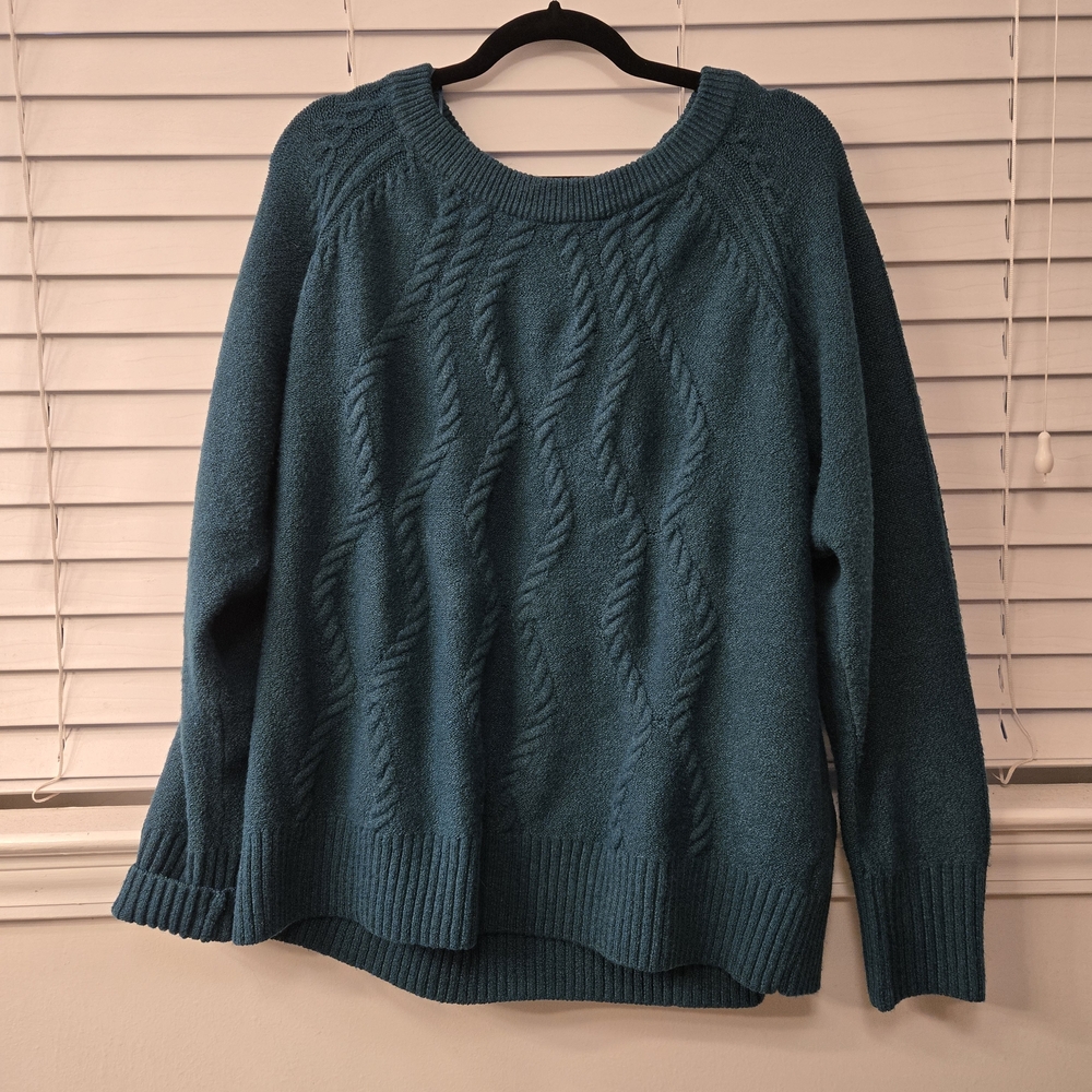Simply Vera Vera Wang Teal Textured Sweater